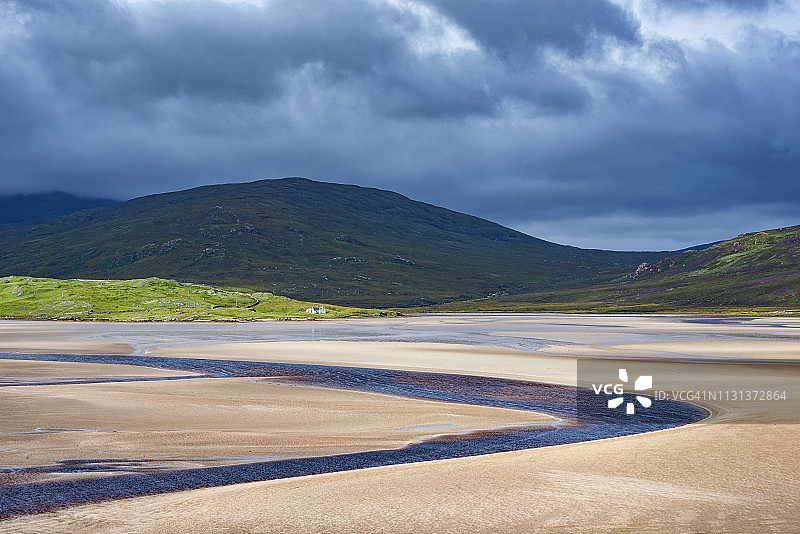 英国苏格兰萨瑟兰郡达内斯凯尔湾低潮风光图片素材