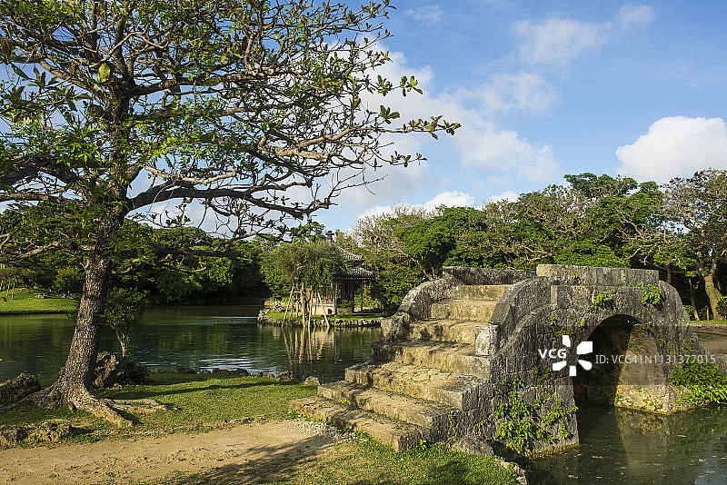 日本冲绳，识名园图片素材