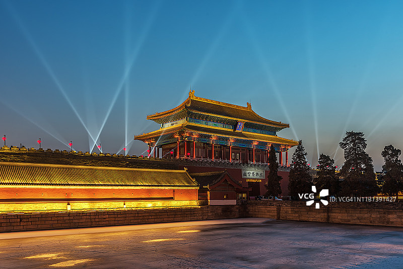 中国北京故宫夜景图片素材