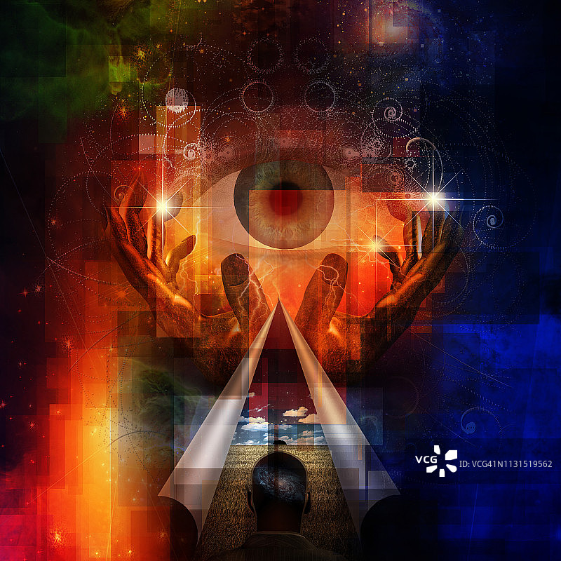 人的想法，信仰上帝，3D渲染图片素材