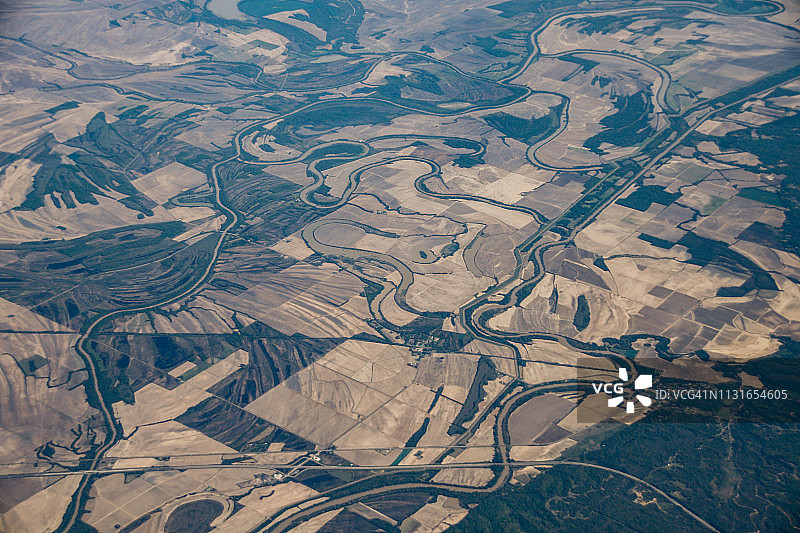 美国密西西比州蜿蜒的密西西比河航拍图片素材