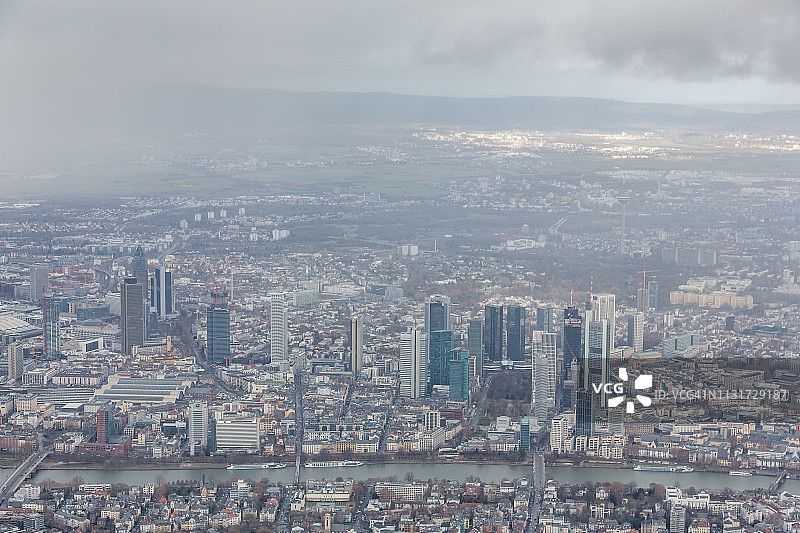法兰克福市中心鸟瞰图片素材