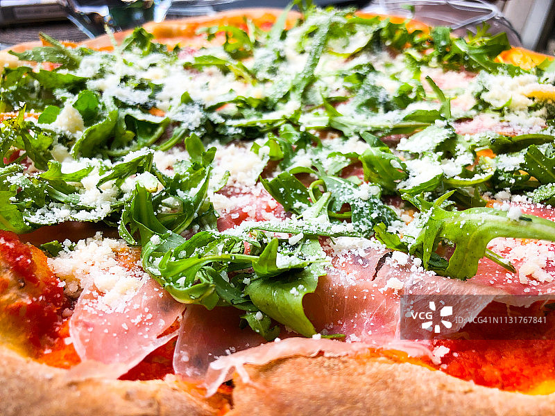 意式意大利熏火腿披萨图片素材