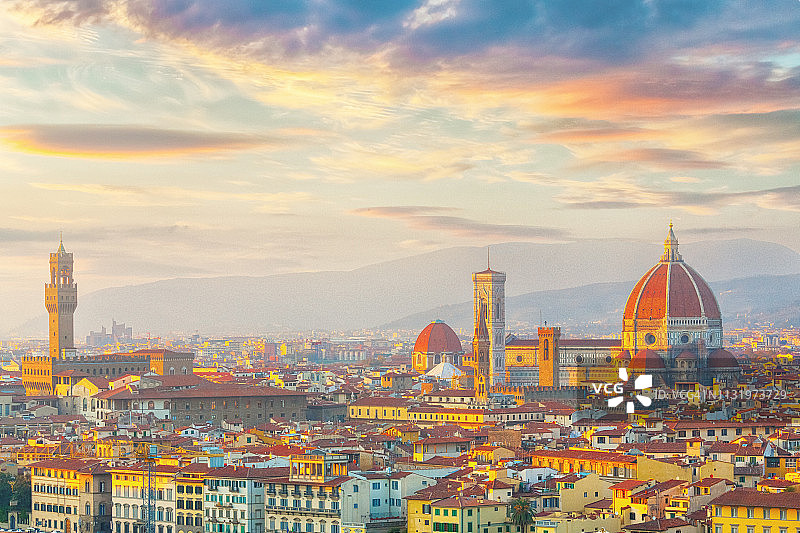 佛罗伦萨日落城市景观图片素材