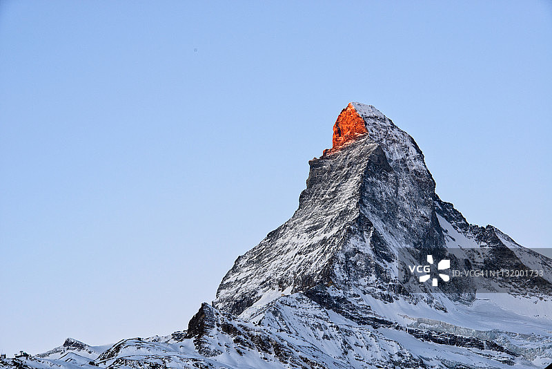 马特宏峰的阿尔卑斯金光图片素材