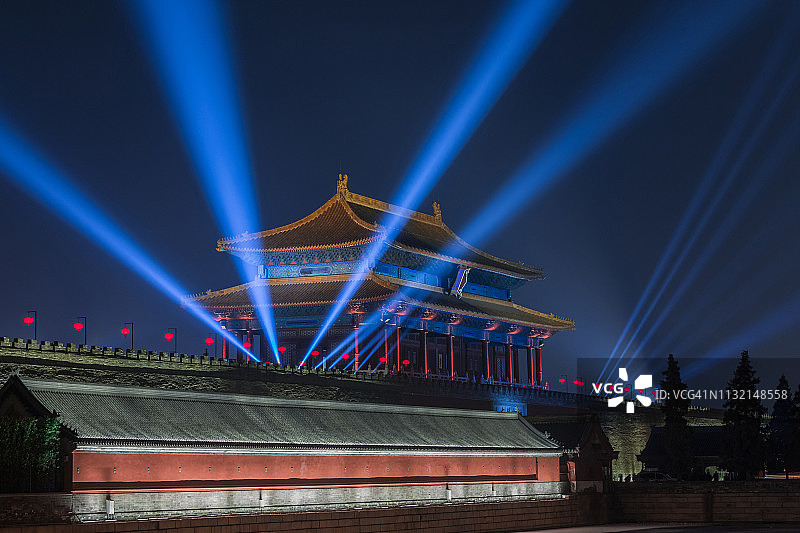 北京故宫夜景图片素材