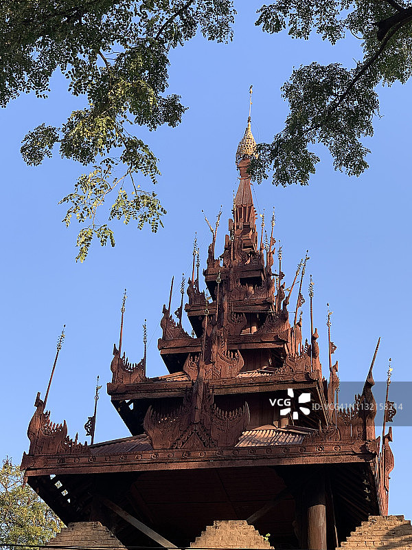 缅甸曼德勒皇宫的城墙堡垒图片素材