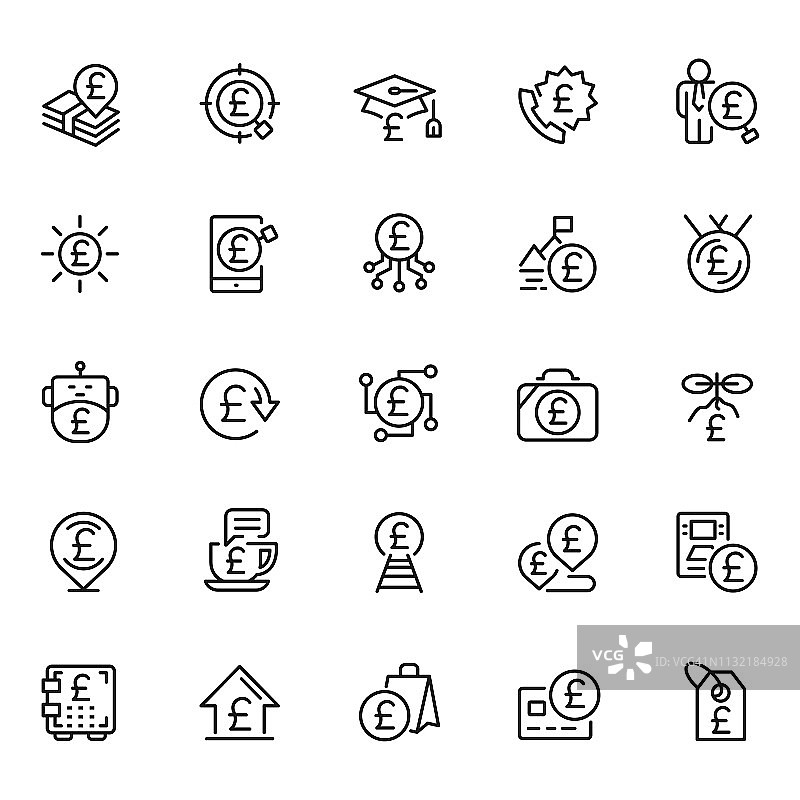 英镑图标集图片素材
