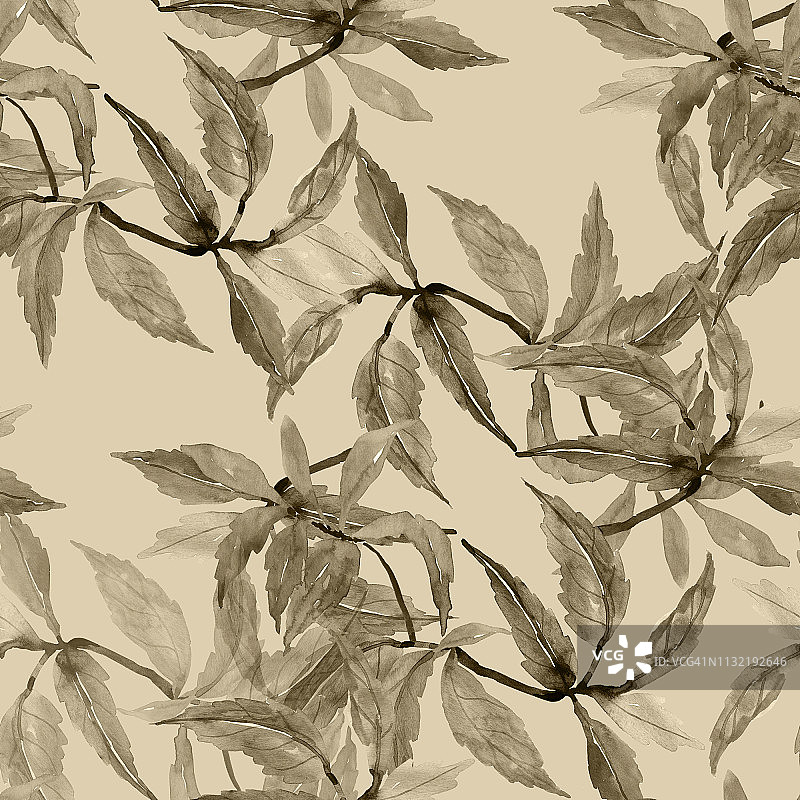 秋叶无缝图案。图片素材