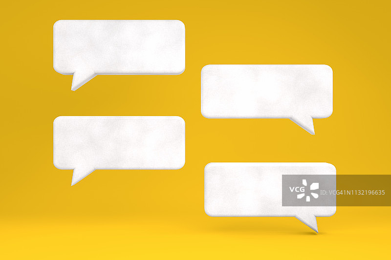 黄色背景上的对话气泡图片素材