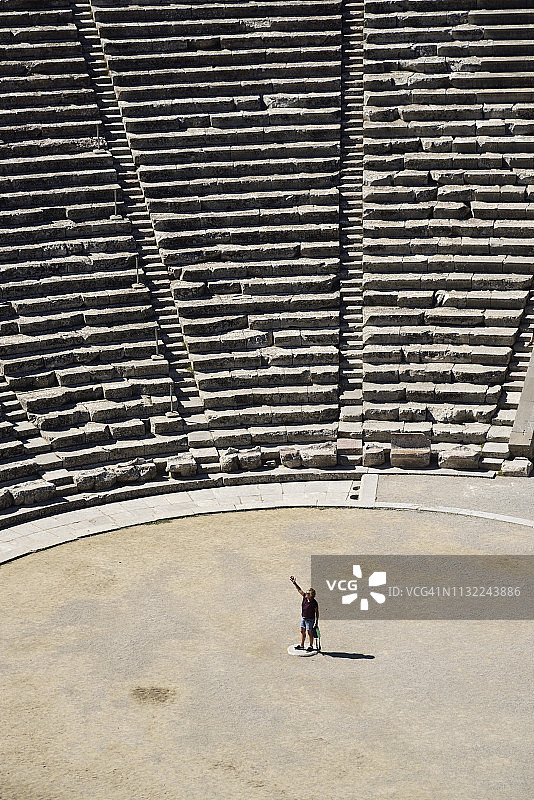 希腊阿尔戈利斯埃皮达鲁斯遗址剧院图片素材