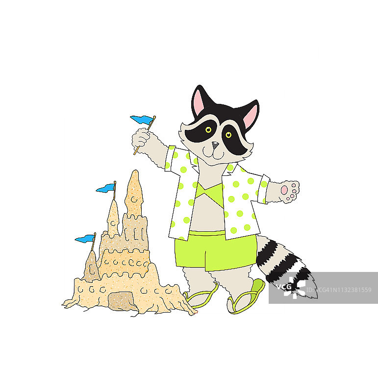 堆沙堡插画图片素材