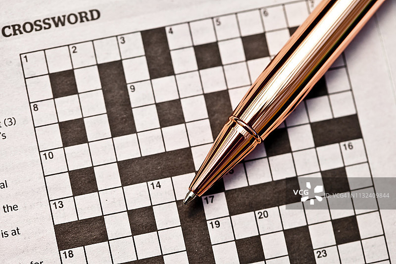 纵横填字游戏和笔图片素材