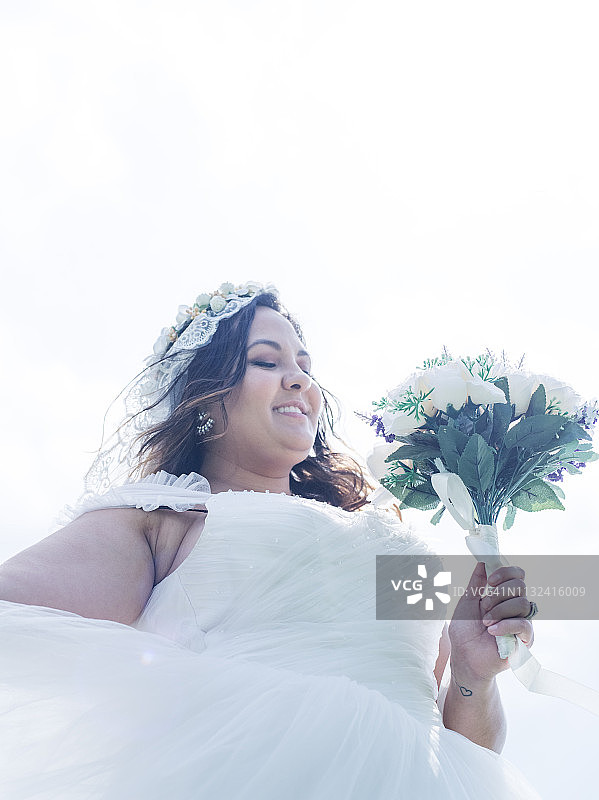 海滩上的新娘图片素材