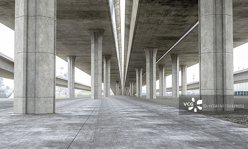 桥梁停车场现代混凝土背景舞台图片素材