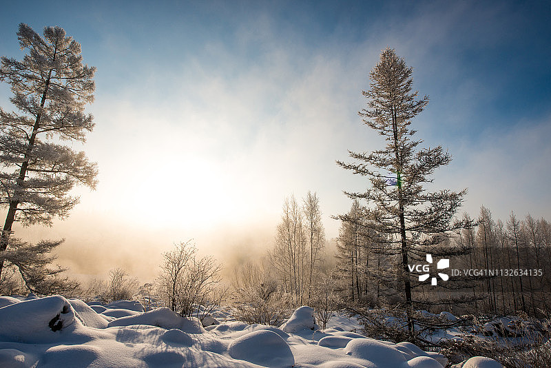 中国黑龙江雾凇图片素材