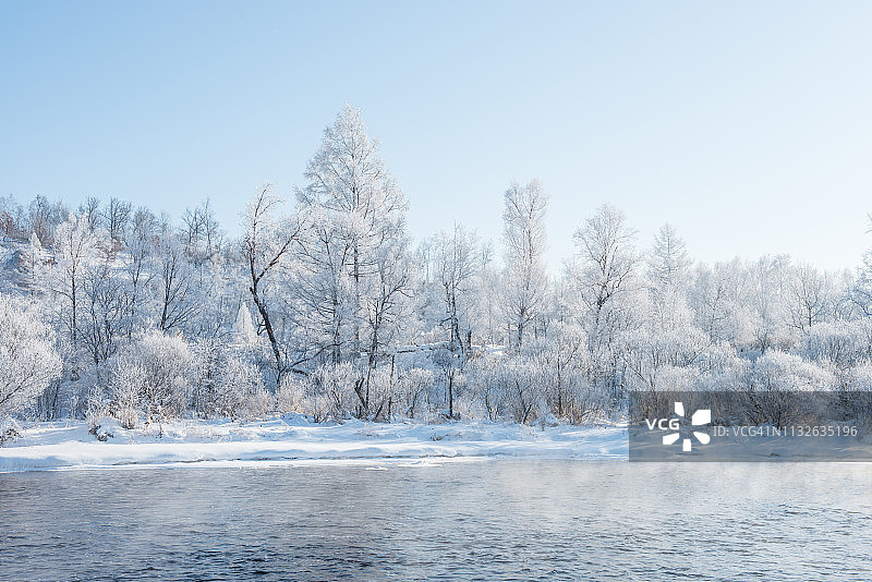 中国黑龙江雾凇图片素材