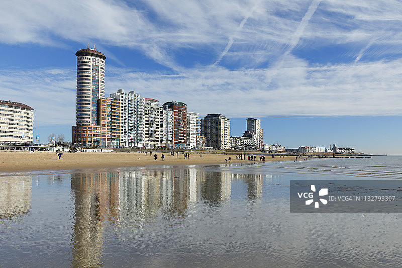 荷兰瓦尔赫伦弗利辛根的天际线图片素材