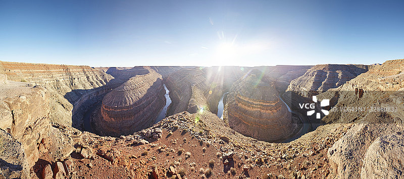 鹅颈州立公园蜿蜒的河流峡谷全景图片素材