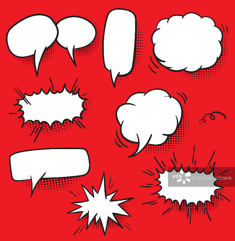 漫画气泡和元素图片素材