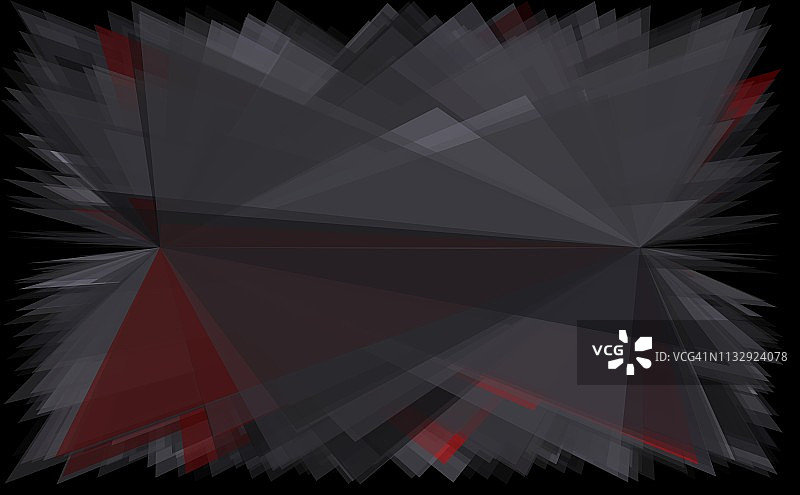 黑色背景上的多个抽象轴对称三角形图片素材