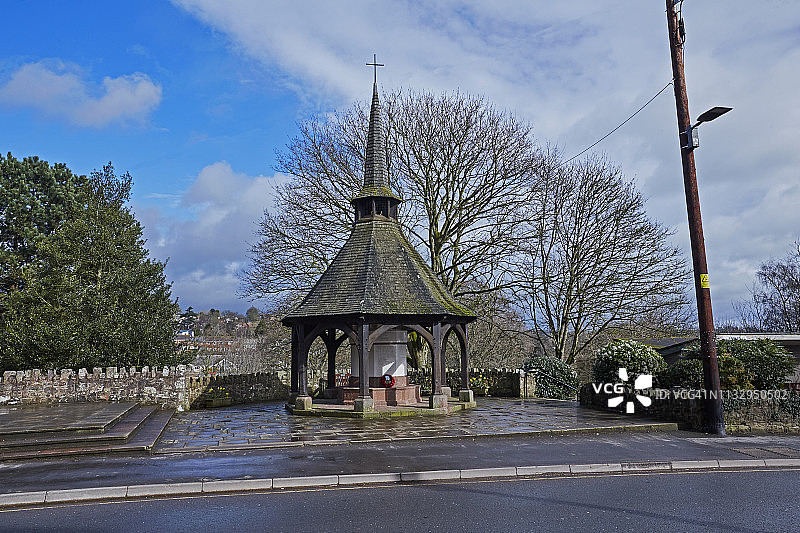 英国德文郡克雷迪顿的开放式战争纪念碑图片素材