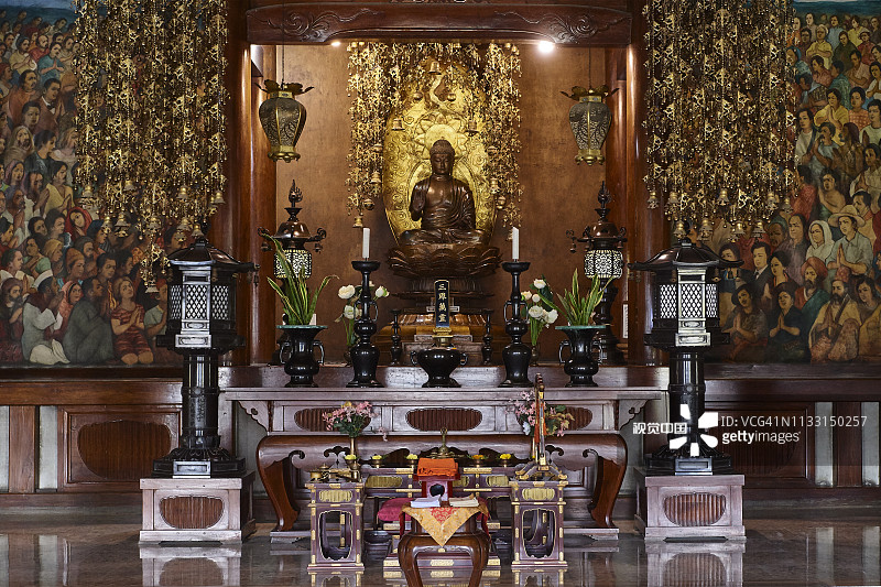 日本佛教寺庙，印度菩提伽耶图片素材