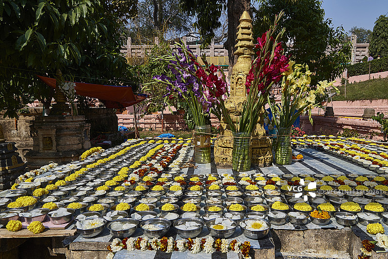 印度菩提伽耶的摩诃菩提寺图片素材