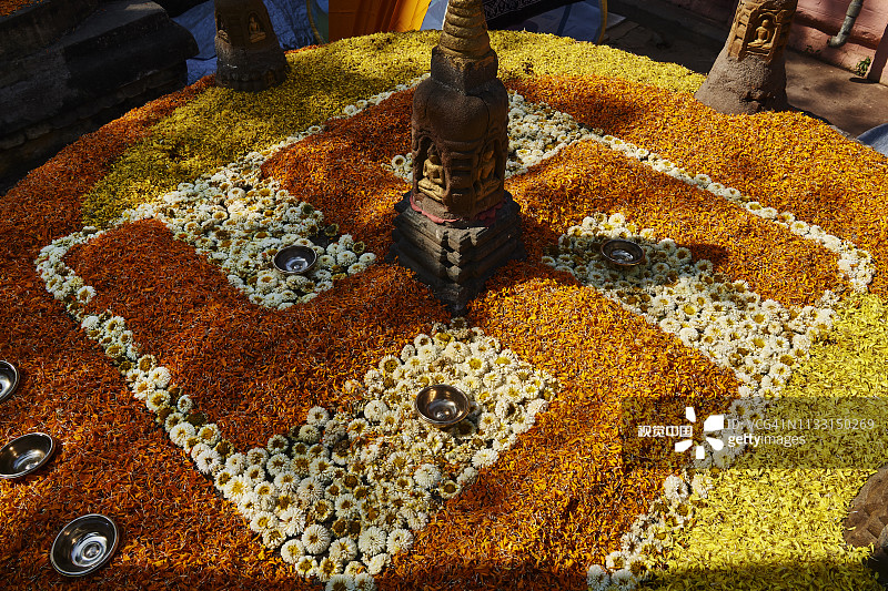 印度菩提伽耶的摩诃菩提寺图片素材