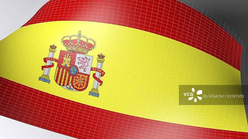 西班牙国旗背景3D渲染插图图片素材