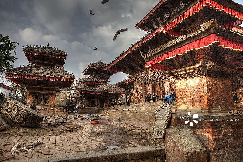 加德满都杜巴广场的寺庙图片素材