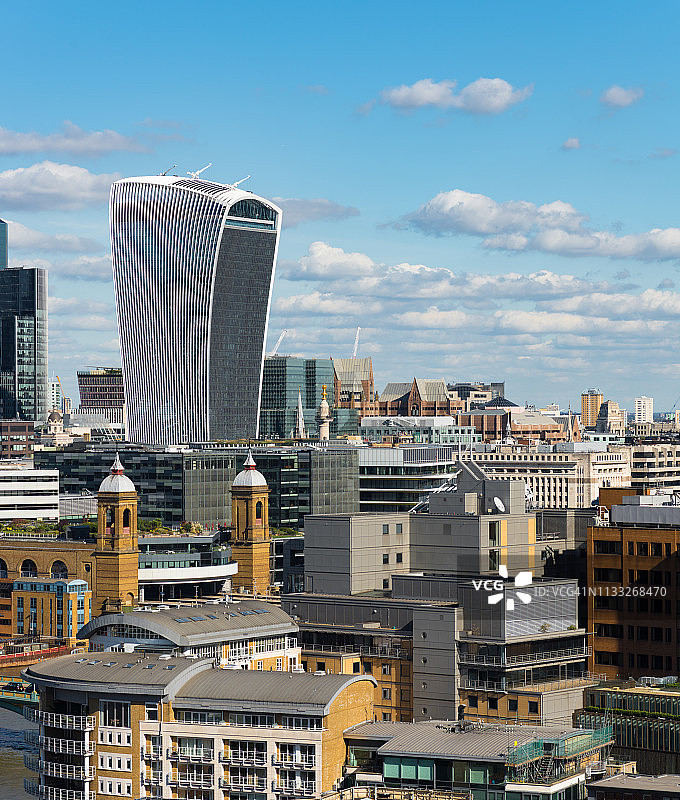 伦敦金融城天际线鸟瞰图图片素材