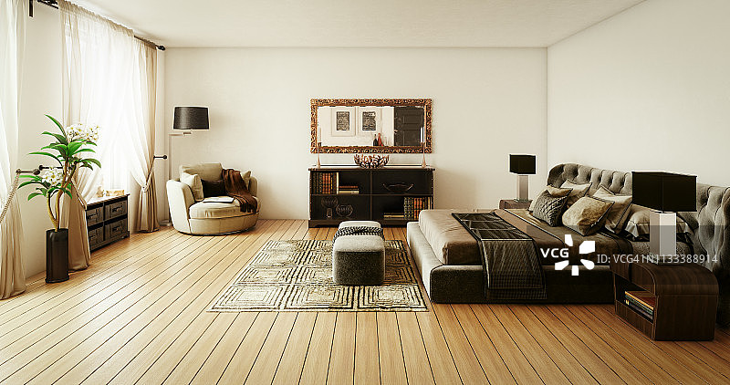 时尚的主卧室内景图片素材