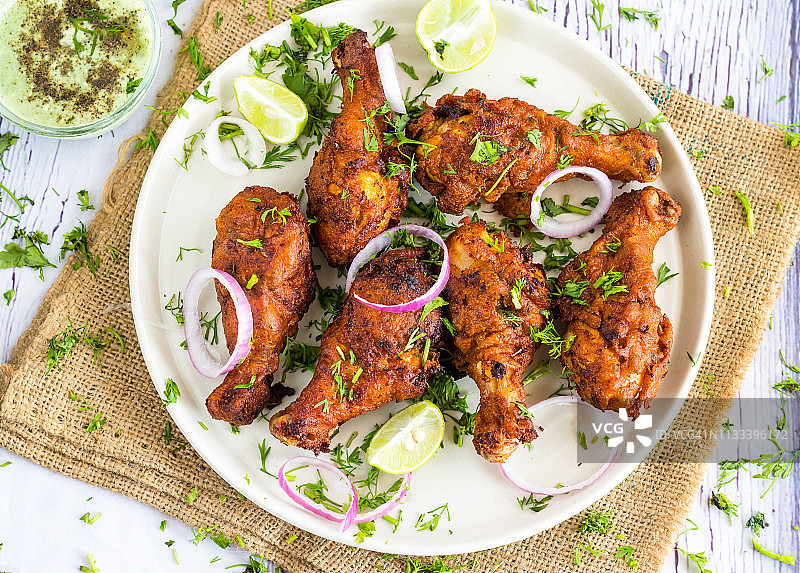 印度风味炸鸡腿图片素材