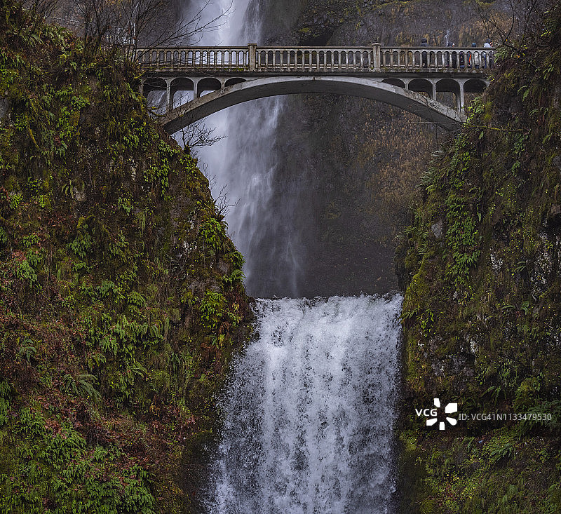 在马尔特诺玛瀑布的游客图片素材