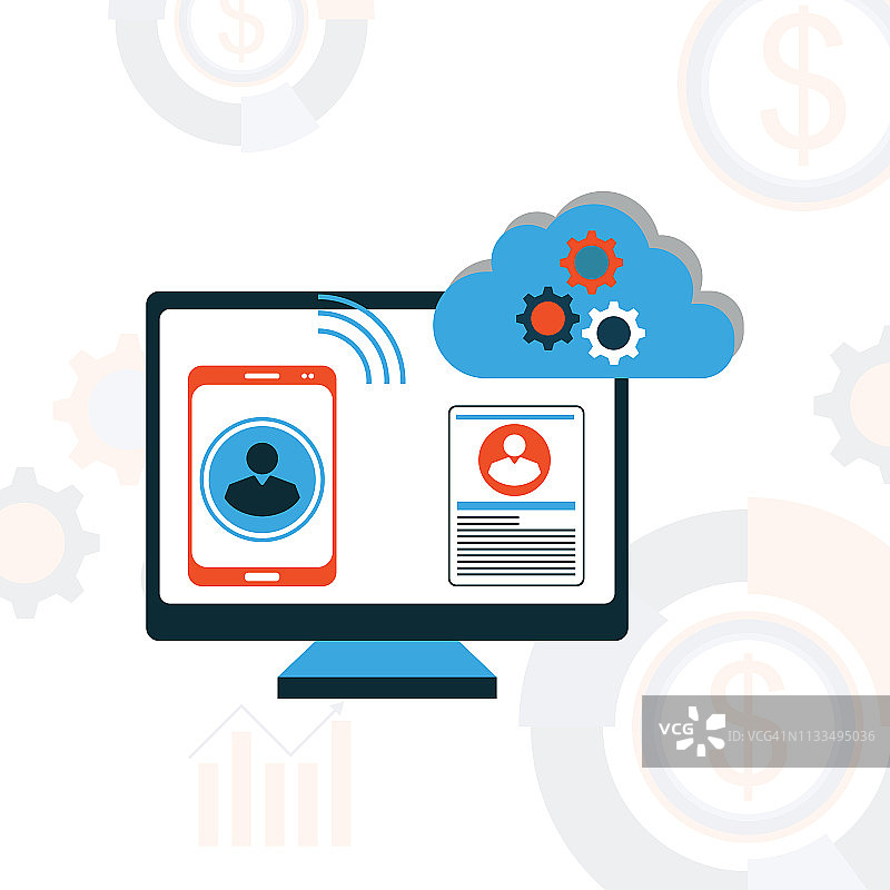 云计算、大数据分析和数据挖掘图片素材