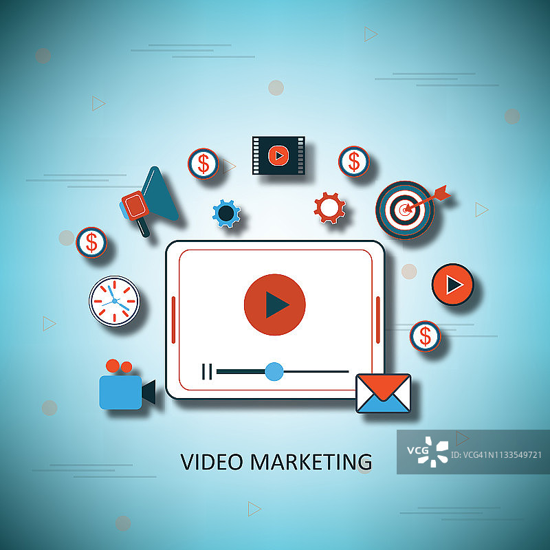 视频教程概念媒体营销图片素材