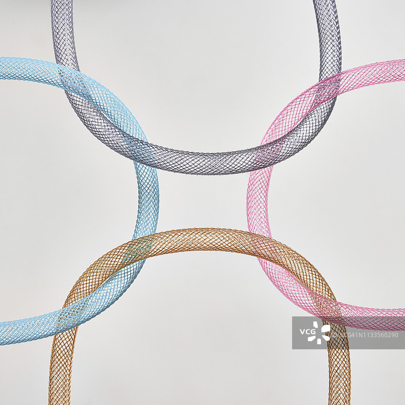 紫色蓝色棕色粉色网状方环图片素材