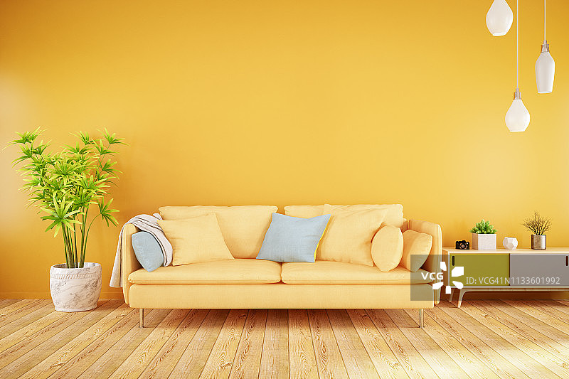黄色客厅与沙发图片素材