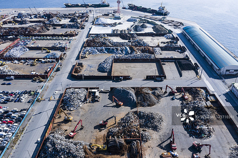 大型垃圾处理场航拍图片素材