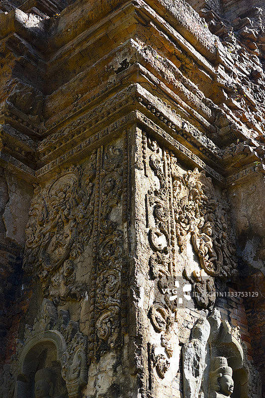 柬埔寨暹粒的普列科寺浮雕图片素材
