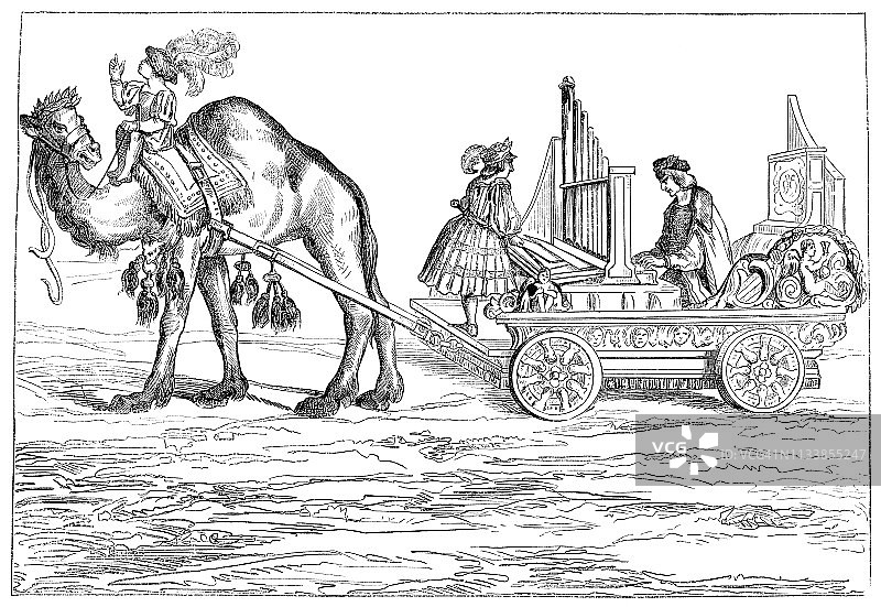 保罗·霍夫海默演奏中世纪马车管风琴（15世纪）图片素材