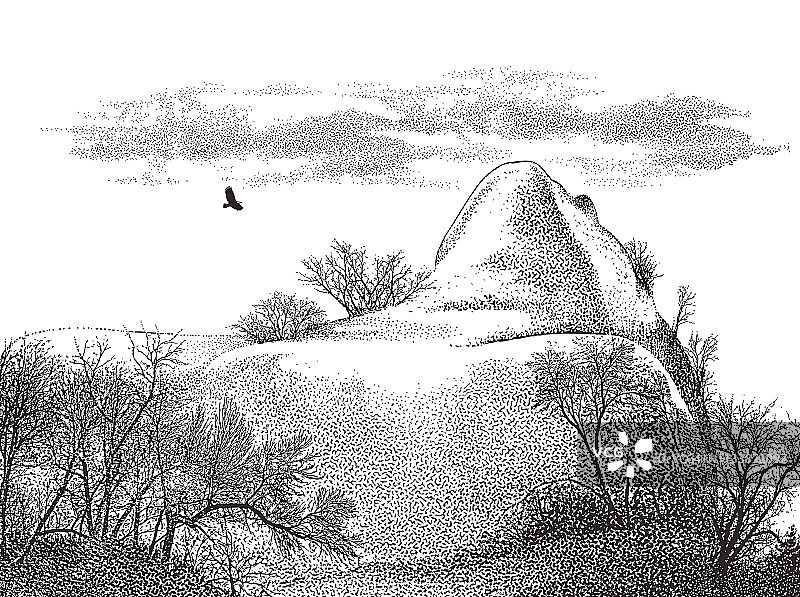 女人融入自然的多重曝光图片素材