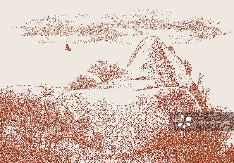 女人融入自然的多重曝光图片素材