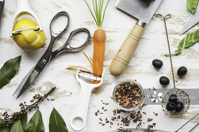 厨房用具使用场景横版图片素材