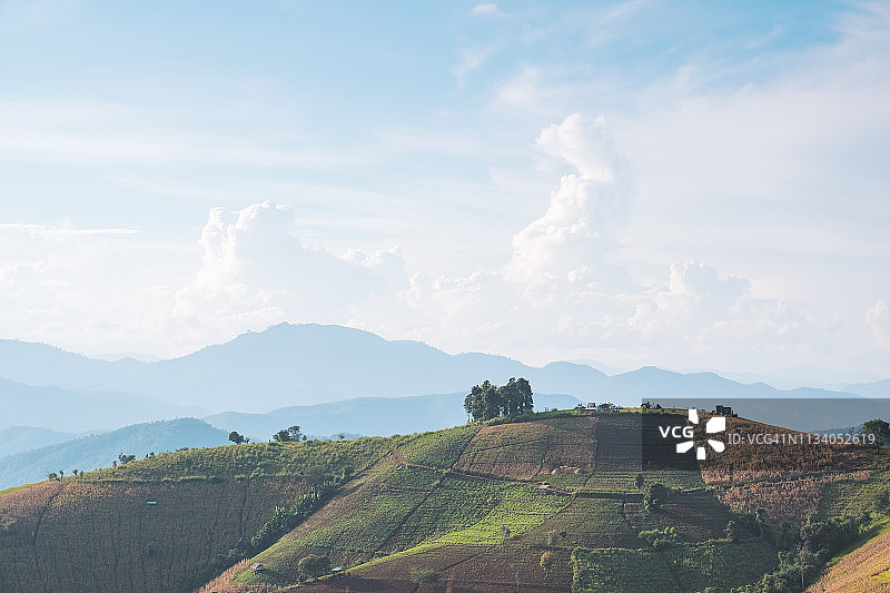 泰国北部湄占日间山景图片素材