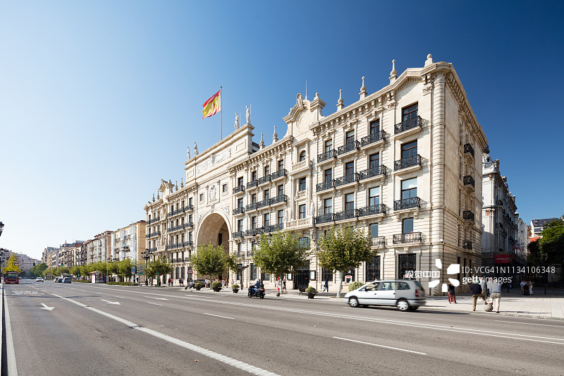 西班牙桑坦德的桑坦德银行总部，2018年图片素材