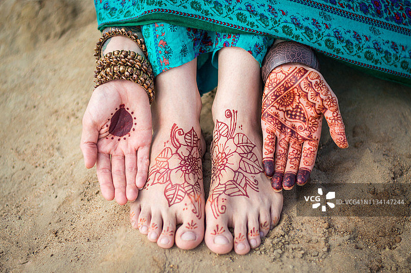 指甲花纹身图片素材