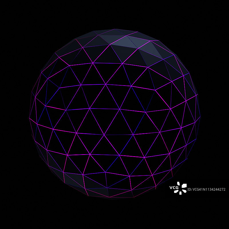 内部发光的球体（等面体）图片素材