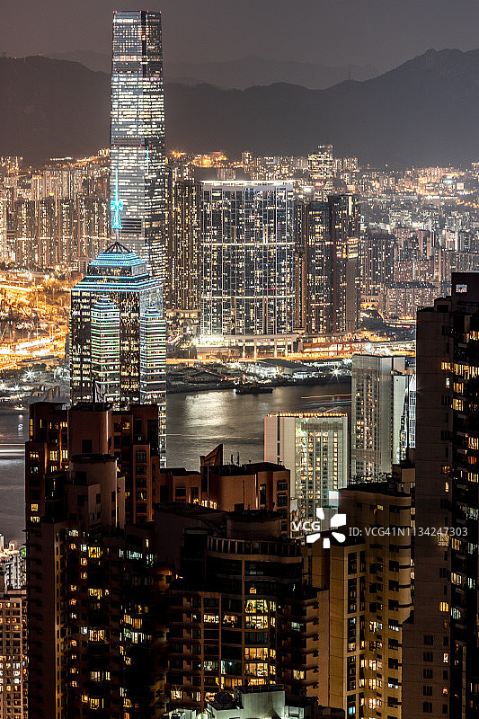 中国香港铜锣湾夜景图片素材